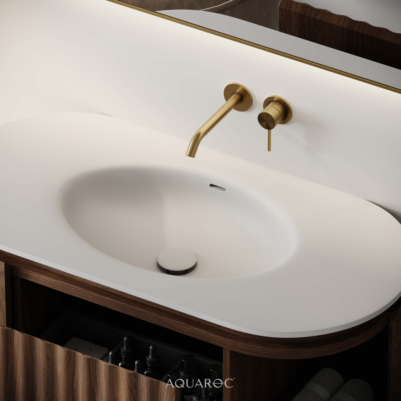 Niche Matte White Stone Slotted Click Clack Basin Waste